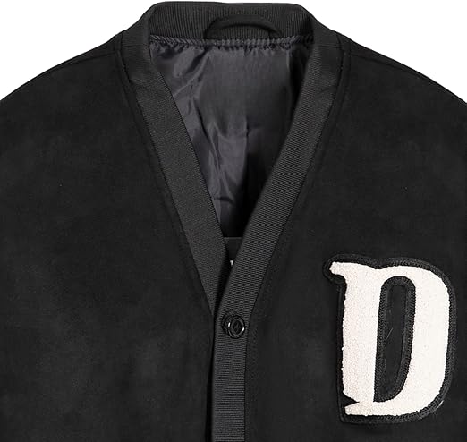 CHAYELL Mens Highschool Varsity Jacket - College Baseball Letterman D Bomber Wool Black/Brown Jacket