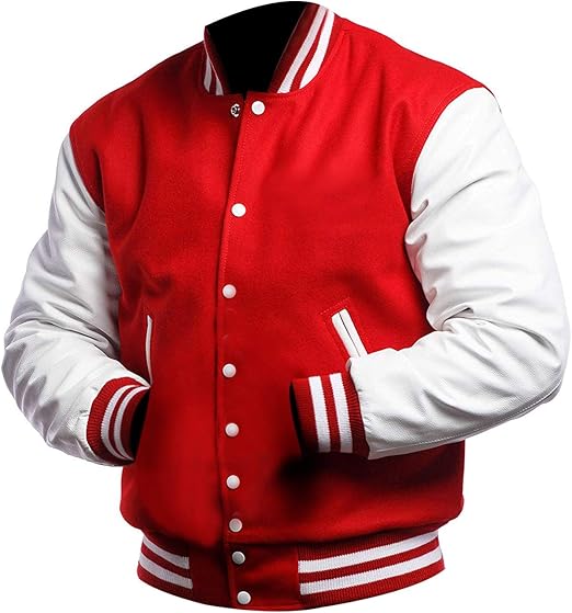 CHAYELL Varsity Jacket Men Unisex Highschool College Baseball Letterman Bomber Wool Faux Leather Jacket for Womens