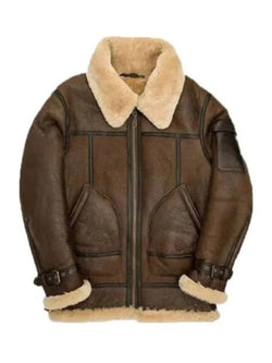 Mens B3 Aviator Shearling Leather Jacket