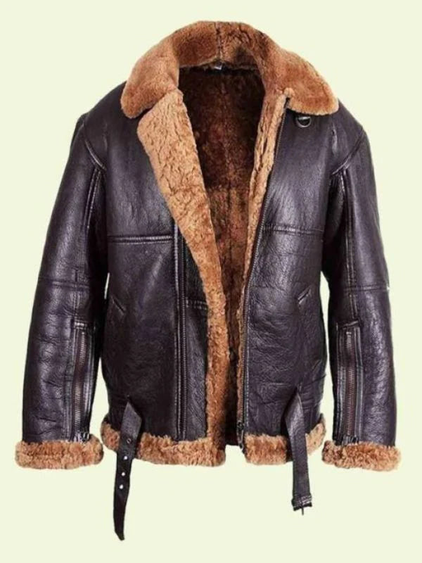 Men’s Brown Leather Aviator Jacket