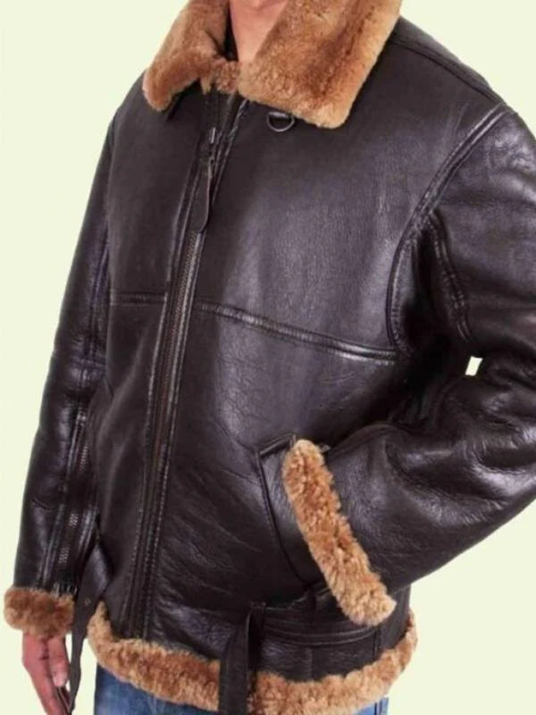 Men’s Brown Leather Aviator Jacket