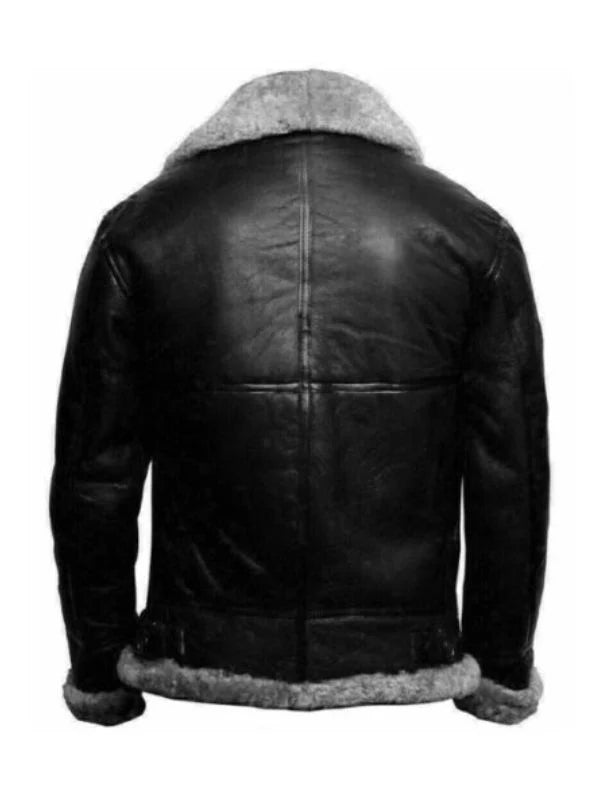 Men's B3 RAF Aviator Fur Leather Jacket