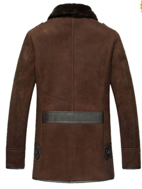 Men's Shearling Reacher Leather Brown Coat