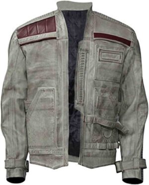 John Boyega Star Wars Force Awakens Finn Brown Leather Cosplay Costume Jacket